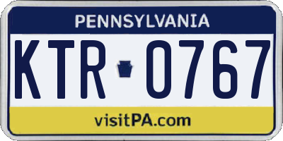 PA license plate KTR0767