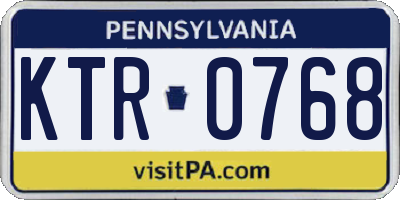 PA license plate KTR0768