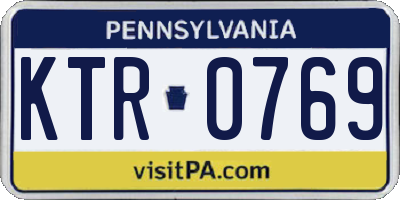 PA license plate KTR0769