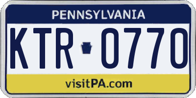 PA license plate KTR0770