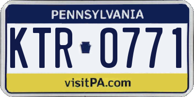PA license plate KTR0771