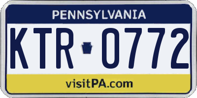 PA license plate KTR0772