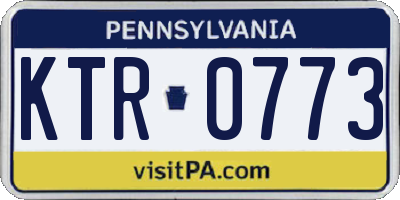 PA license plate KTR0773