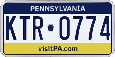 PA license plate KTR0774