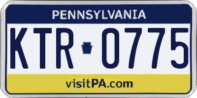 PA license plate KTR0775