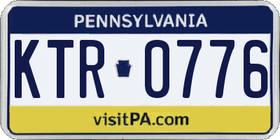 PA license plate KTR0776