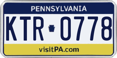 PA license plate KTR0778