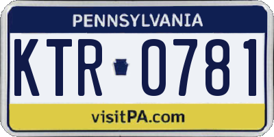 PA license plate KTR0781