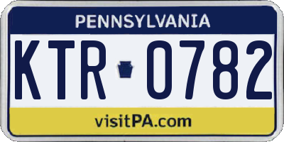 PA license plate KTR0782