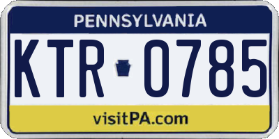 PA license plate KTR0785