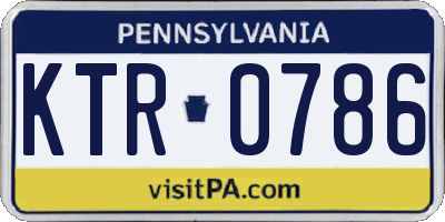 PA license plate KTR0786