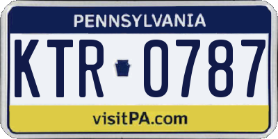 PA license plate KTR0787