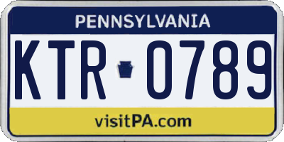 PA license plate KTR0789