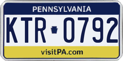 PA license plate KTR0792
