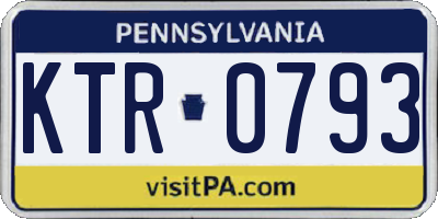 PA license plate KTR0793