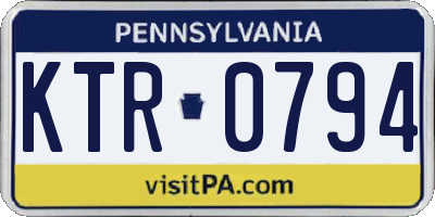 PA license plate KTR0794