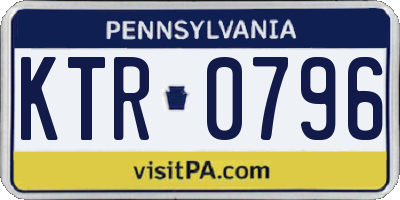 PA license plate KTR0796