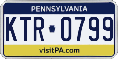 PA license plate KTR0799