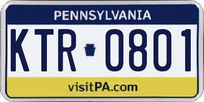 PA license plate KTR0801