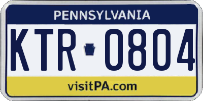 PA license plate KTR0804