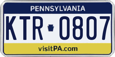 PA license plate KTR0807