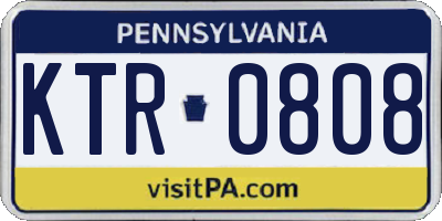 PA license plate KTR0808