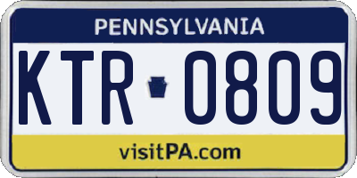 PA license plate KTR0809