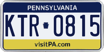 PA license plate KTR0815