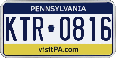 PA license plate KTR0816