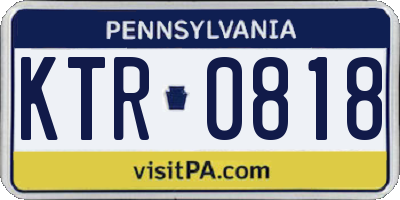 PA license plate KTR0818
