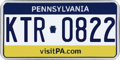 PA license plate KTR0822