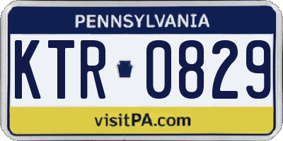 PA license plate KTR0829
