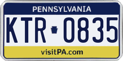 PA license plate KTR0835