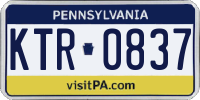 PA license plate KTR0837