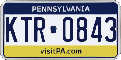 PA license plate KTR0843