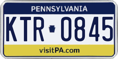 PA license plate KTR0845