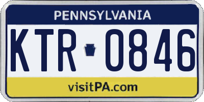 PA license plate KTR0846