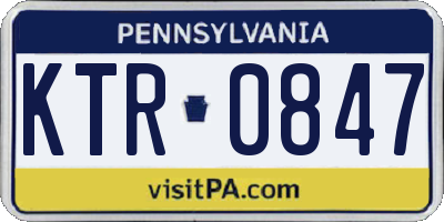 PA license plate KTR0847