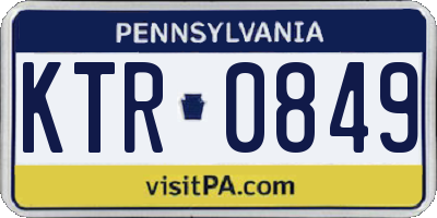 PA license plate KTR0849
