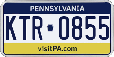 PA license plate KTR0855