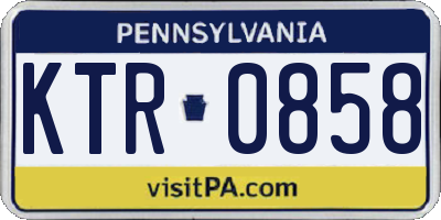 PA license plate KTR0858