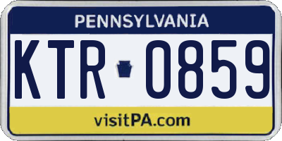 PA license plate KTR0859