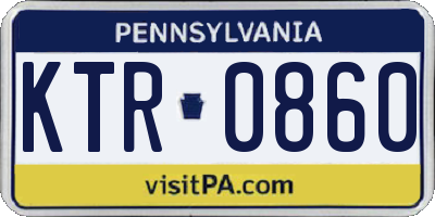 PA license plate KTR0860