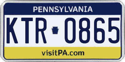PA license plate KTR0865