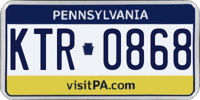 PA license plate KTR0868