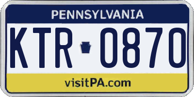 PA license plate KTR0870