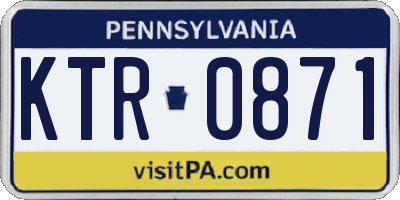 PA license plate KTR0871