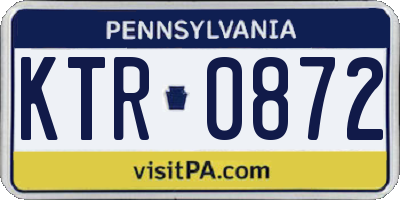 PA license plate KTR0872