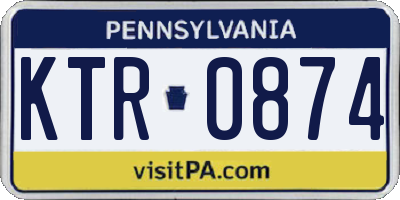 PA license plate KTR0874