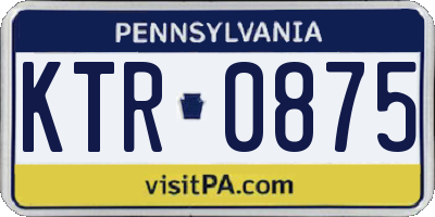 PA license plate KTR0875